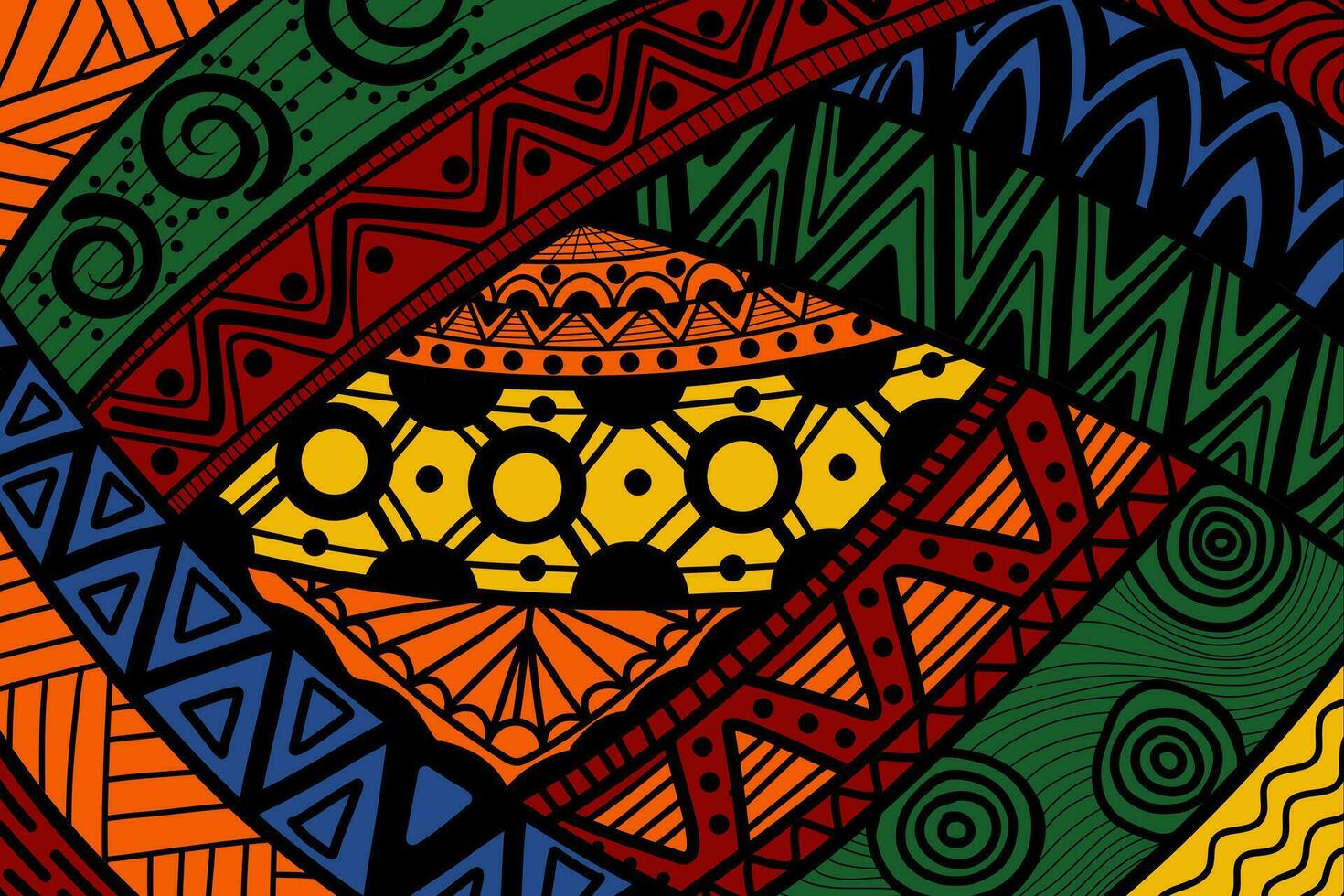 hand- getrokken abstract Afrikaanse patroon achtergrond vector