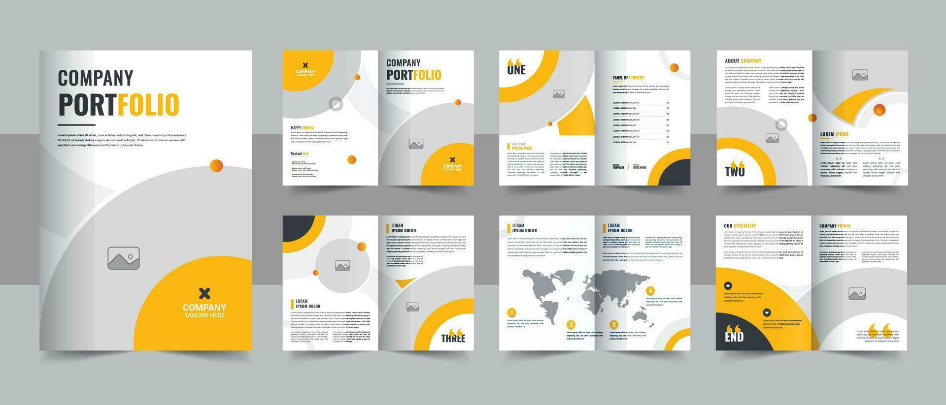 bedrijfsprofiel brochure sjabloon of bedrijfsbrochure ontwerpsjabloon met meerdere pagina's vector