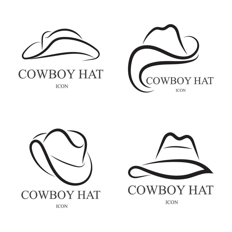 cowboyhoed logo pictogram vector ontwerpsjabloon