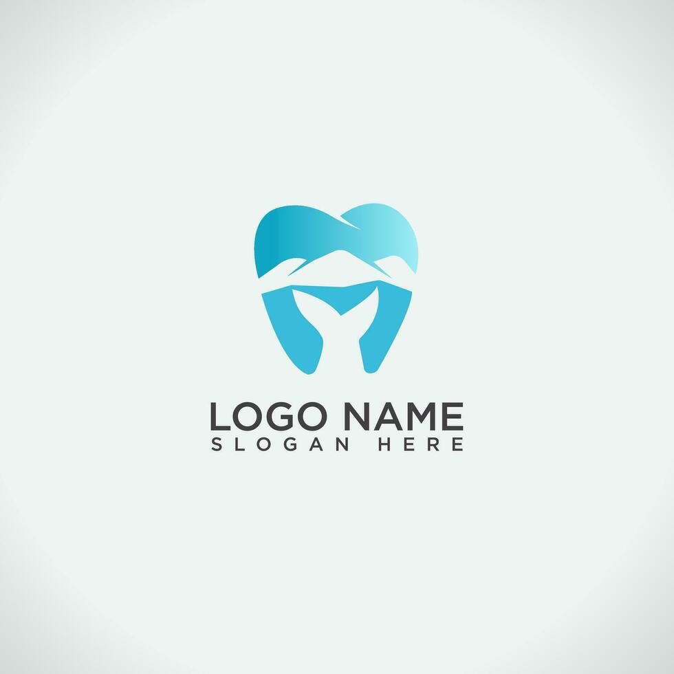 berg en vis tandheelkundig logo vector