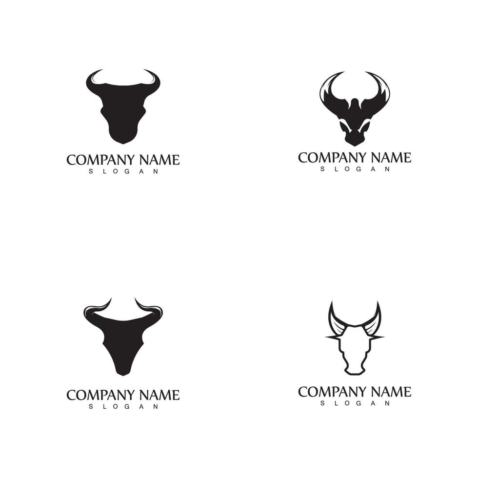 stier hoorn logo en symbool sjabloon pictogrammen app vector