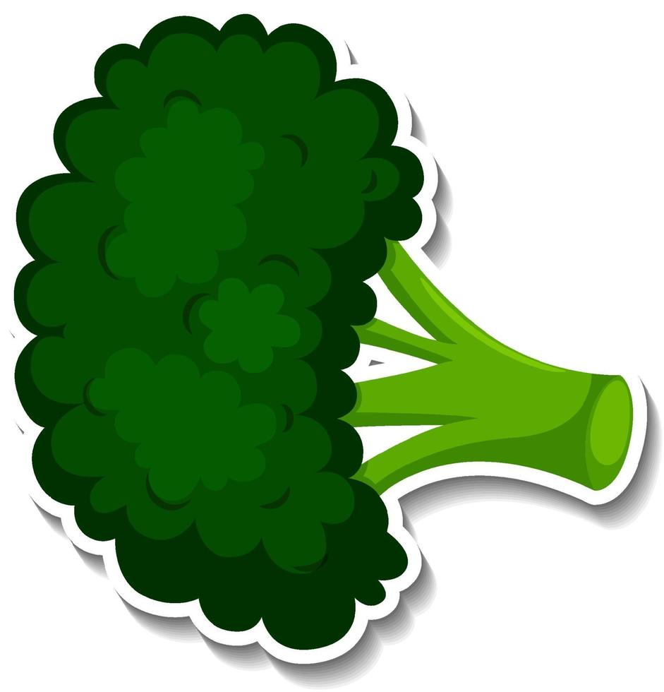 broccoli sticker op witte achtergrond vector