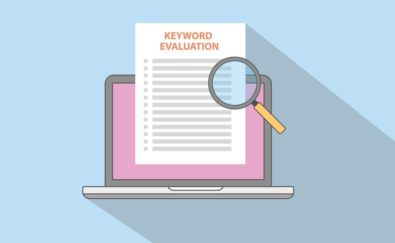 trefwoord of keywording marketing seo analyse evaluatie vector