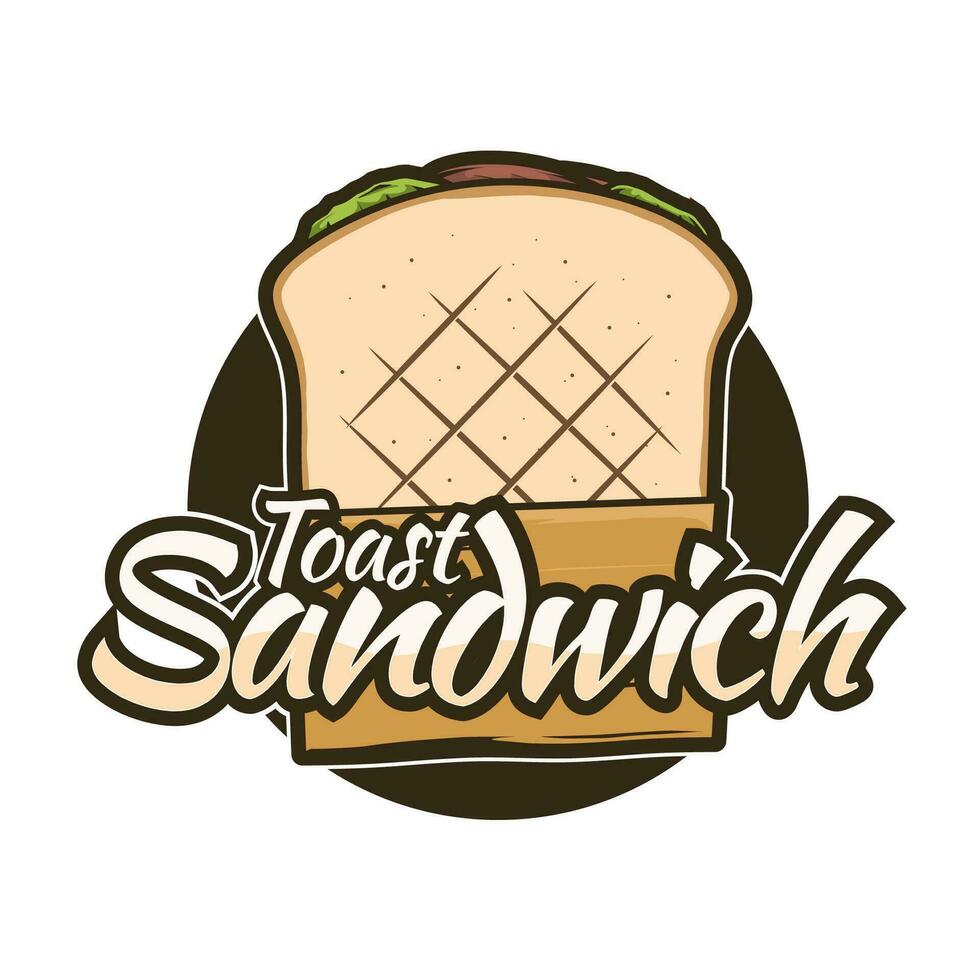 geroosterd brood belegd broodje logo sjabloon voor restaurant vector