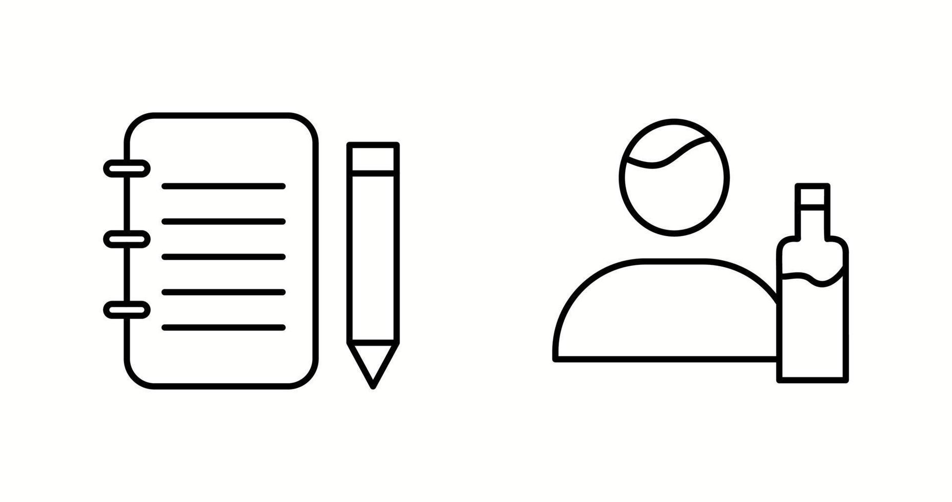 unieke twee vector iconen set