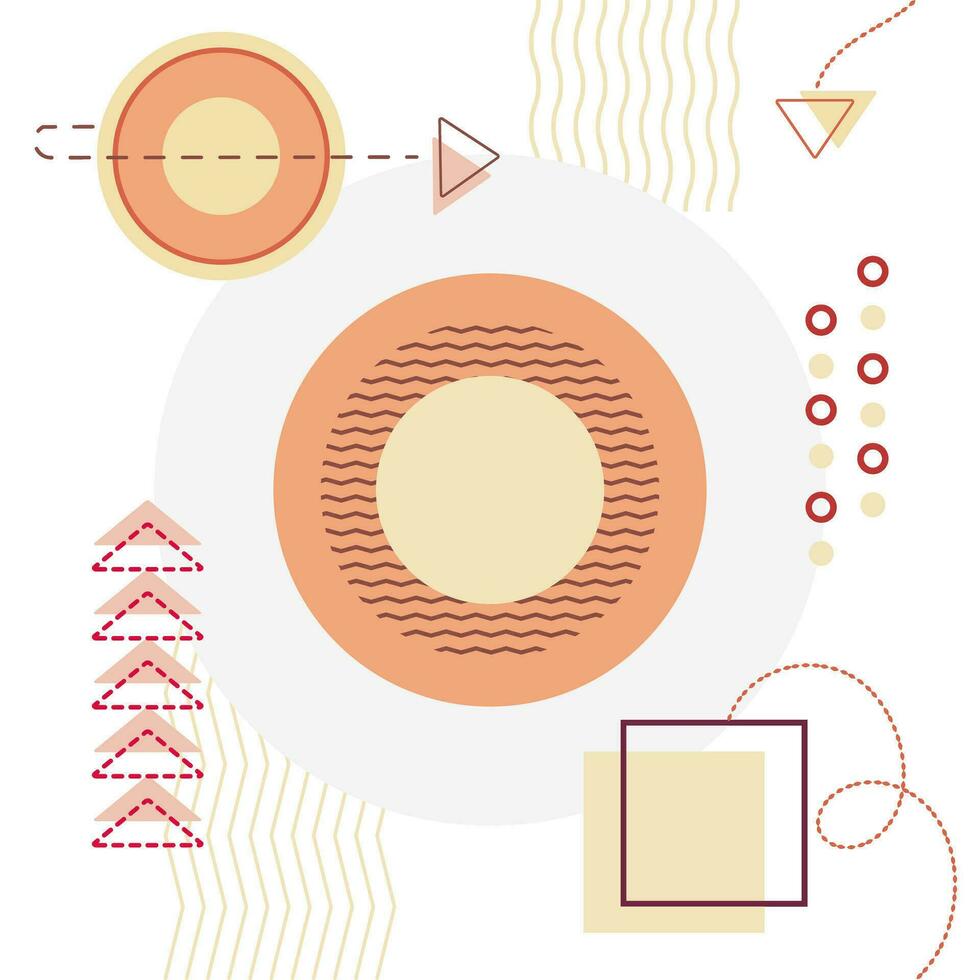 abstract vlak achtergrond met gemakkelijk meetkundig vormen en pijlen. illustratie in de stijl van memphis. vector