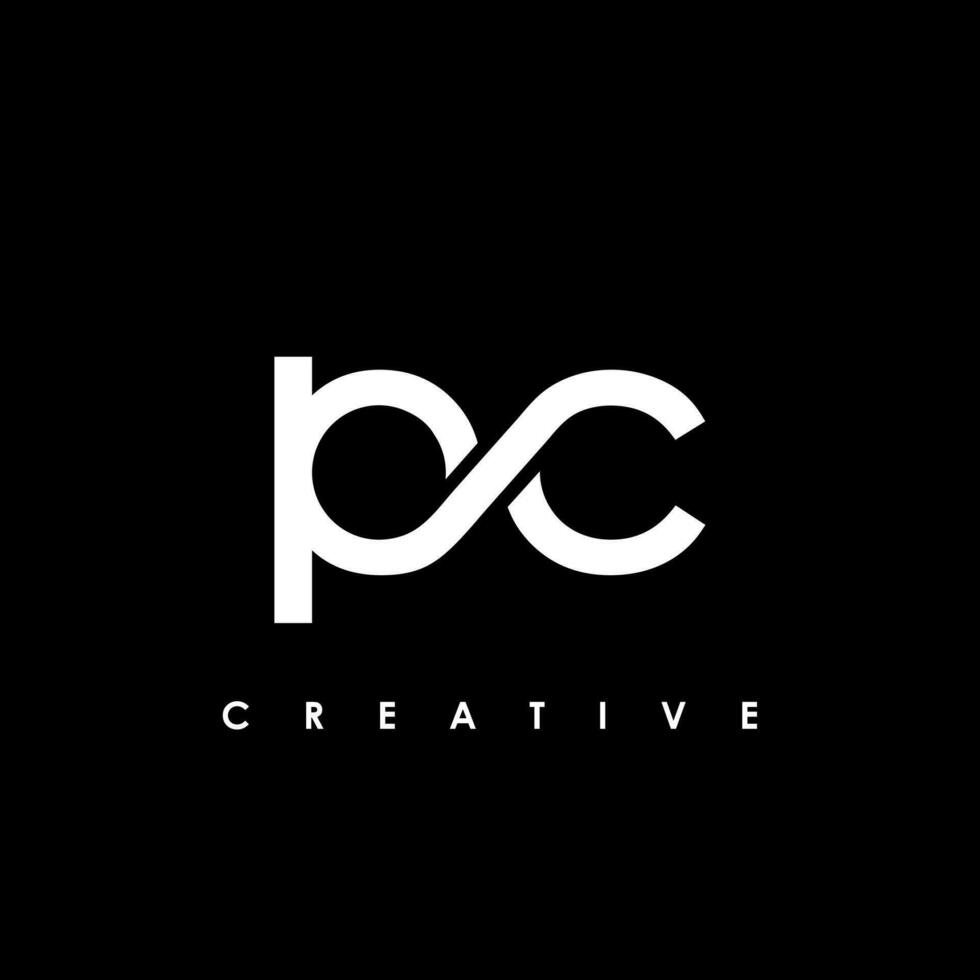 pc brief eerste logo ontwerp sjabloon vector illustratie