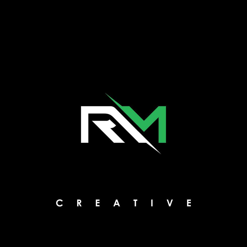 rm brief eerste logo ontwerp sjabloon vector illustratie