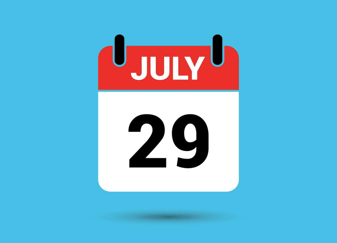 juli 29 kalender datum vlak icoon dag 29 vector illustratie