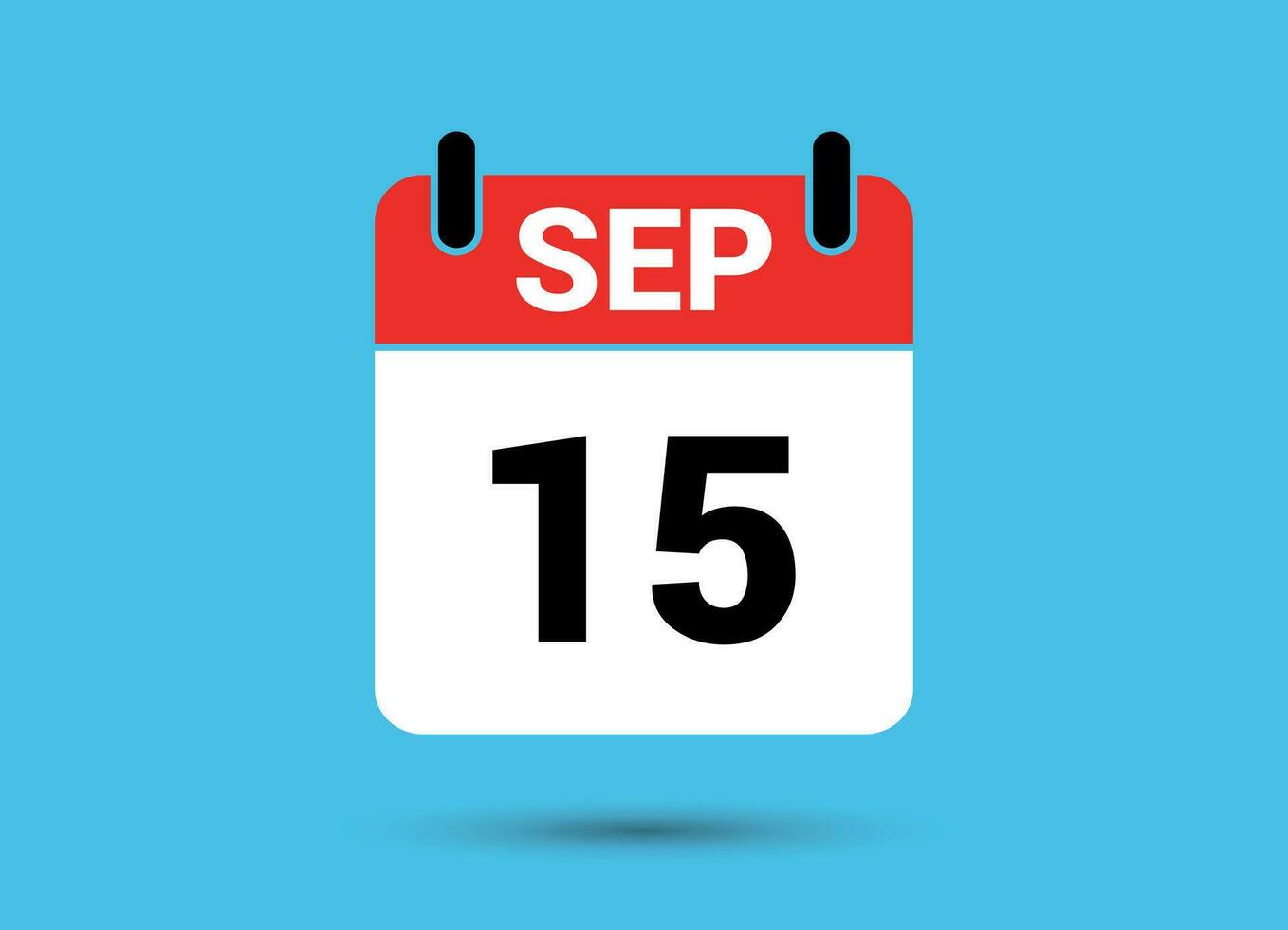 september 15 kalender datum vlak icoon dag 15 vector illustratie