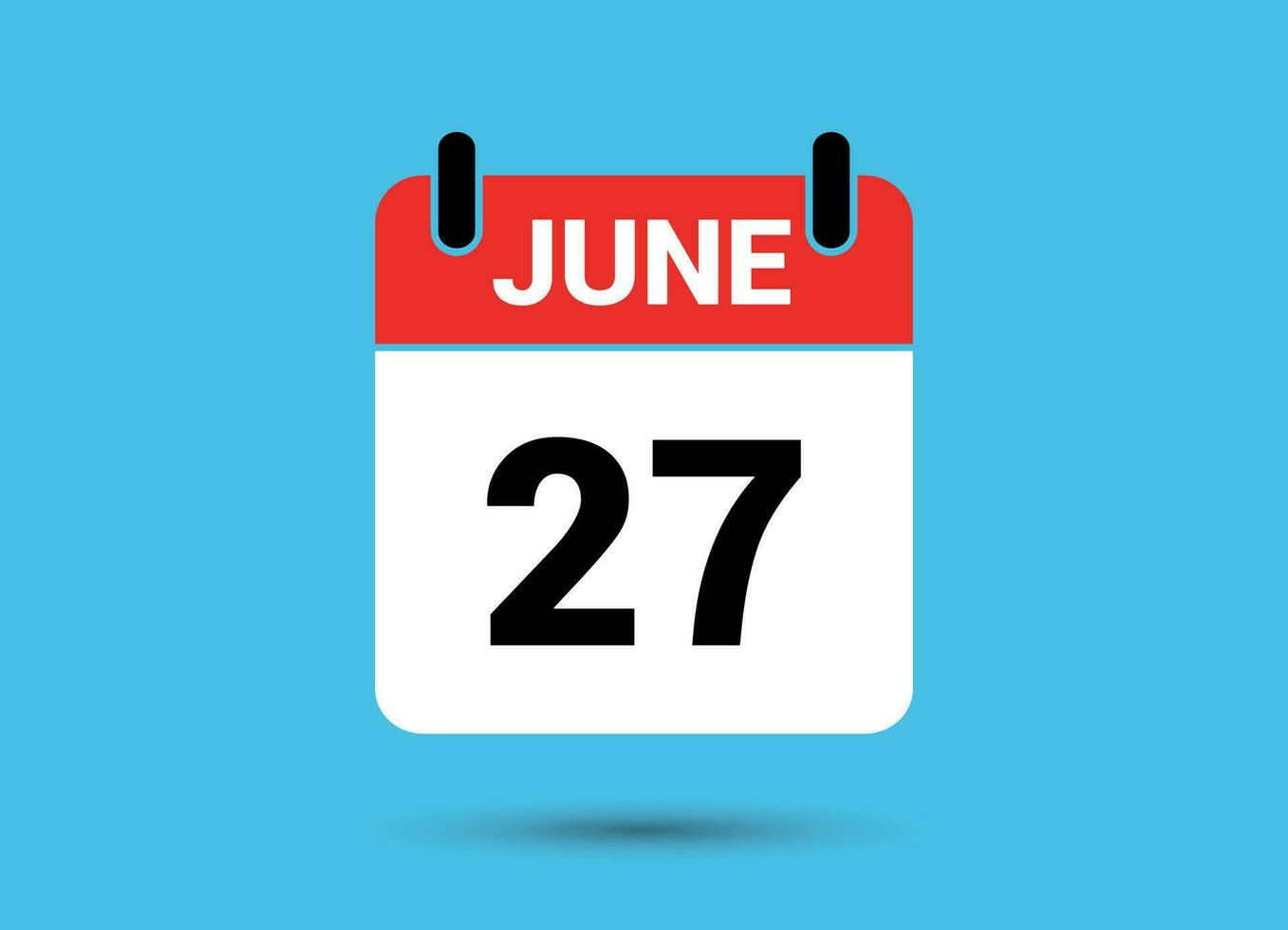 27 juni kalender datum vlak icoon dag 27 vector illustratie