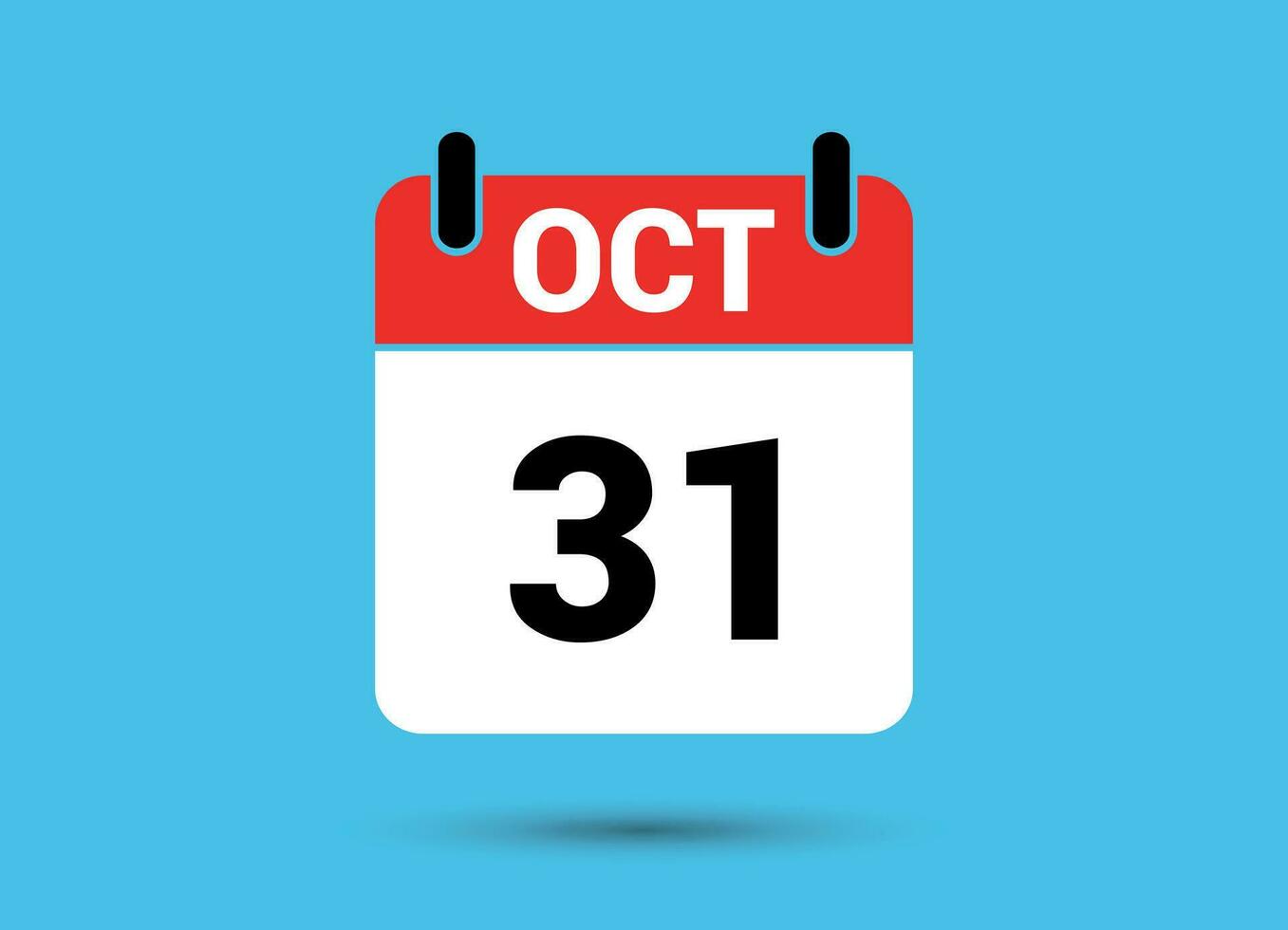 oktober 31 kalender datum vlak icoon dag 31 vector illustratie