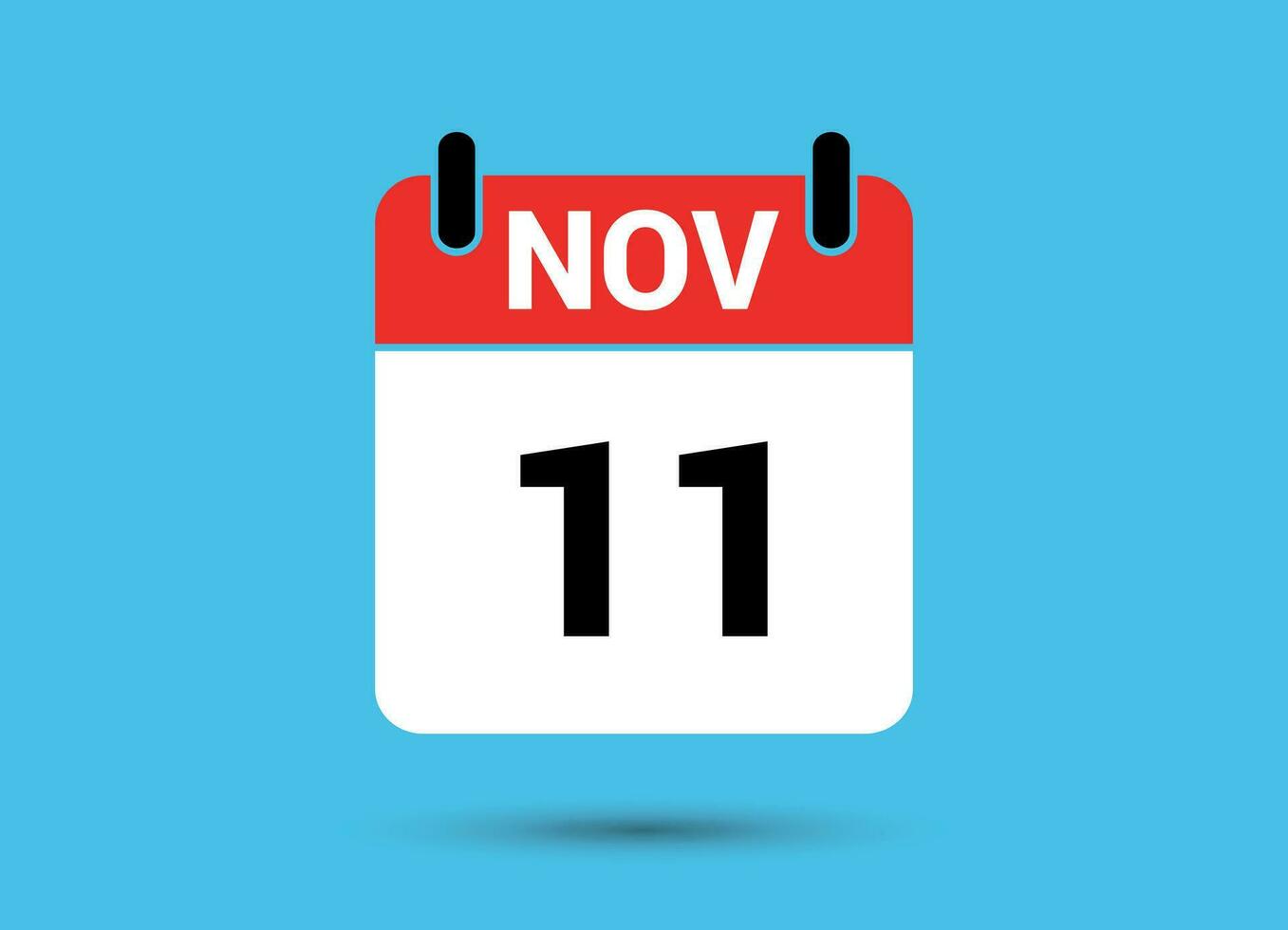 november 11 kalender datum vlak icoon dag 11 vector illustratie