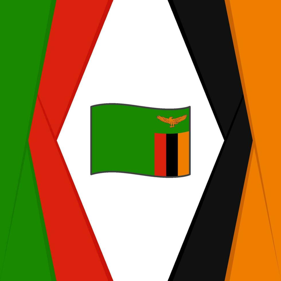 Zambia vlag abstract achtergrond ontwerp sjabloon. Zambia onafhankelijkheid dag banier sociaal media na. Zambia achtergrond vector