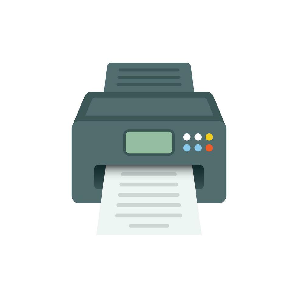 printer icoon in vlak stijl. kantoor machine vector illustratie Aan geïsoleerd achtergrond. uitprinten teken bedrijf concept.