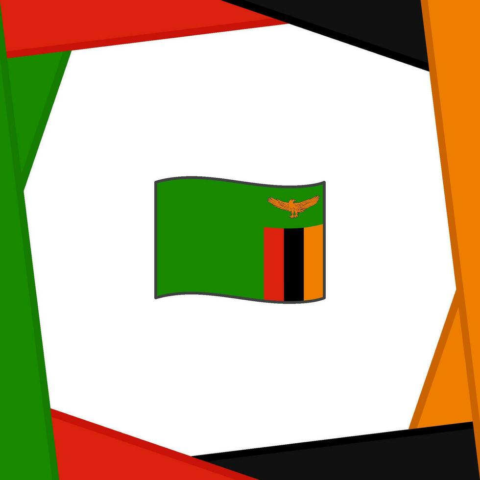 Zambia vlag abstract achtergrond ontwerp sjabloon. Zambia onafhankelijkheid dag banier sociaal media na. Zambia banier vector