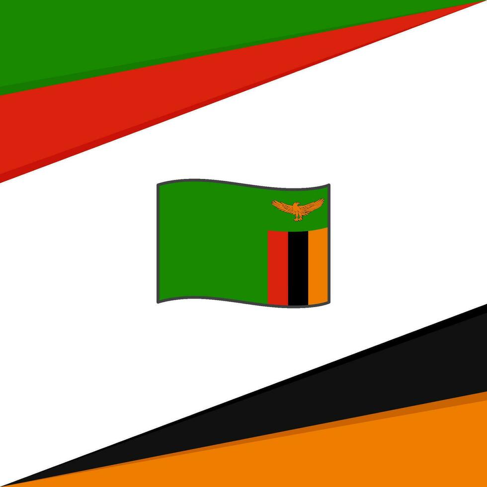 Zambia vlag abstract achtergrond ontwerp sjabloon. Zambia onafhankelijkheid dag banier sociaal media na. Zambia ontwerp vector