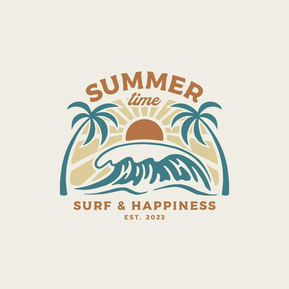 wijnoogst surfen ontwerp sjabloon voor surfen club, surfen winkel, surfen koopwaar vector