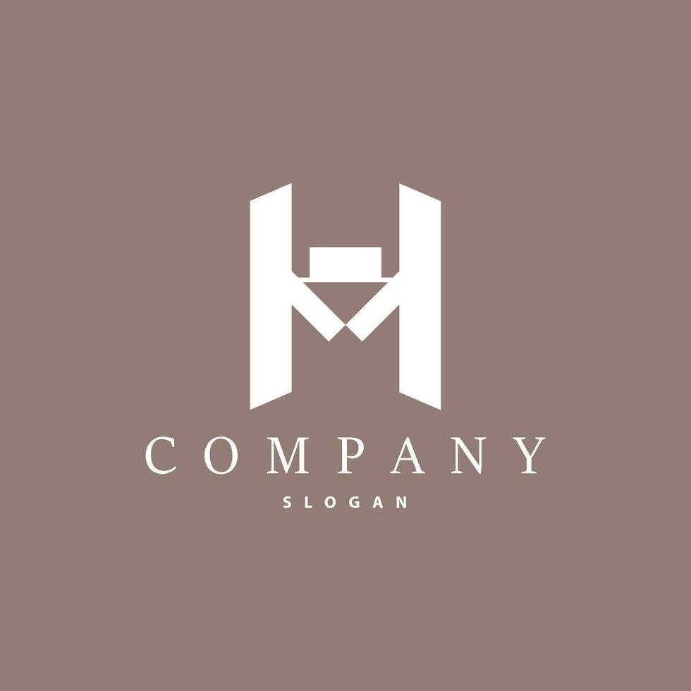 eerste hm brief logo, modern en luxe vector minimalistische mh logo sjabloon