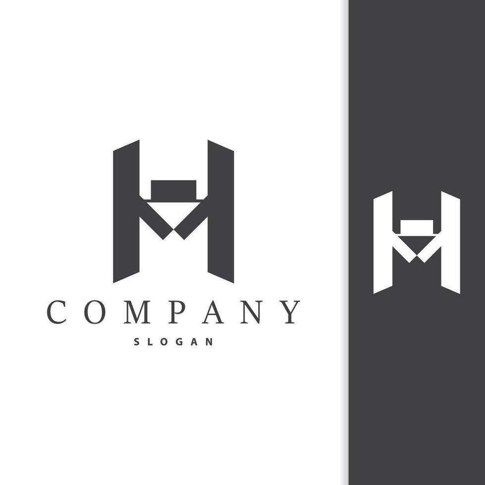 eerste hm brief logo, modern en luxe vector minimalistische mh logo sjabloon