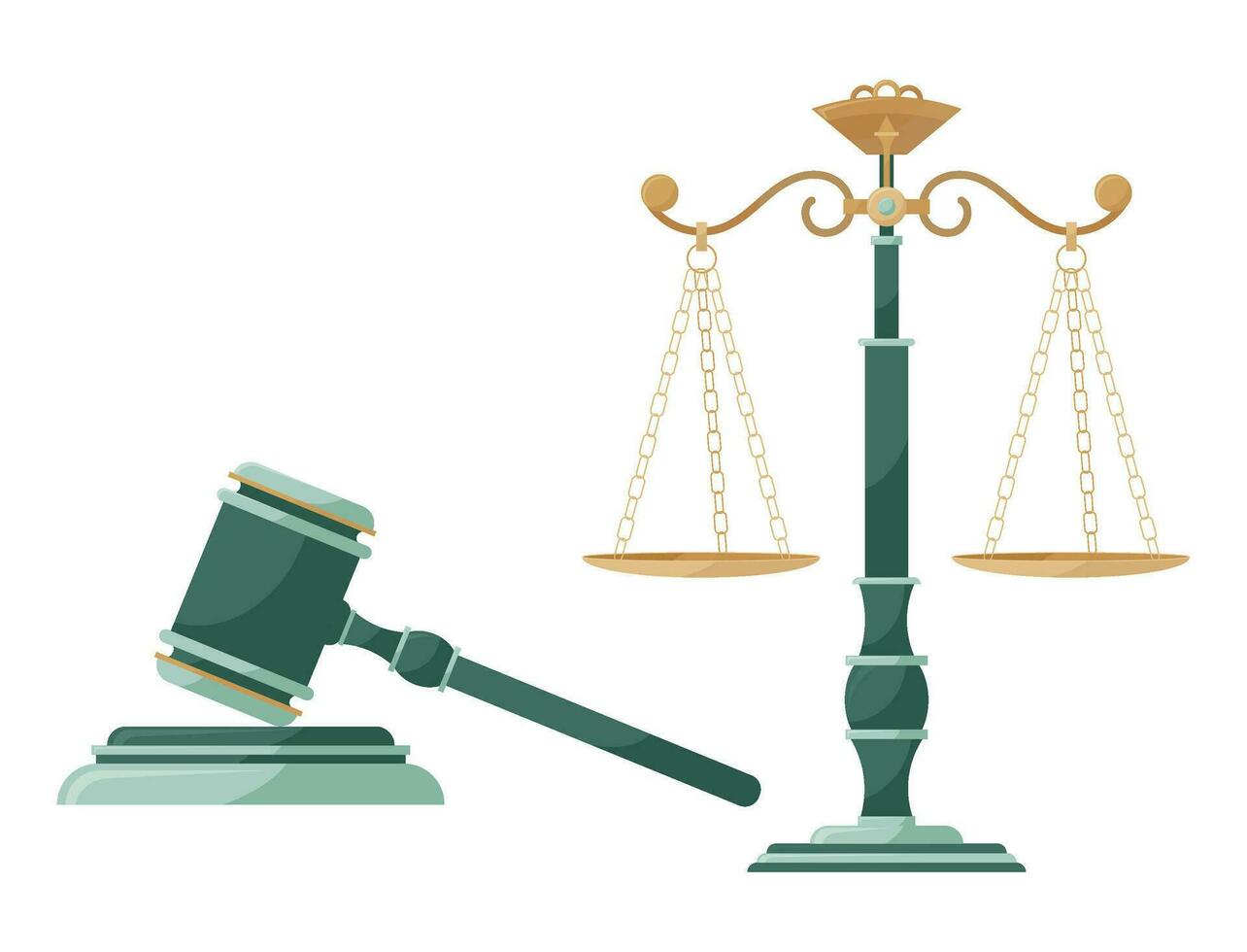 rechtbank. themis. symbool van wet en gerechtigheid. onderwerpen van de rechtbank sessie. gerechtelijk hamer en balans van themis. vector
