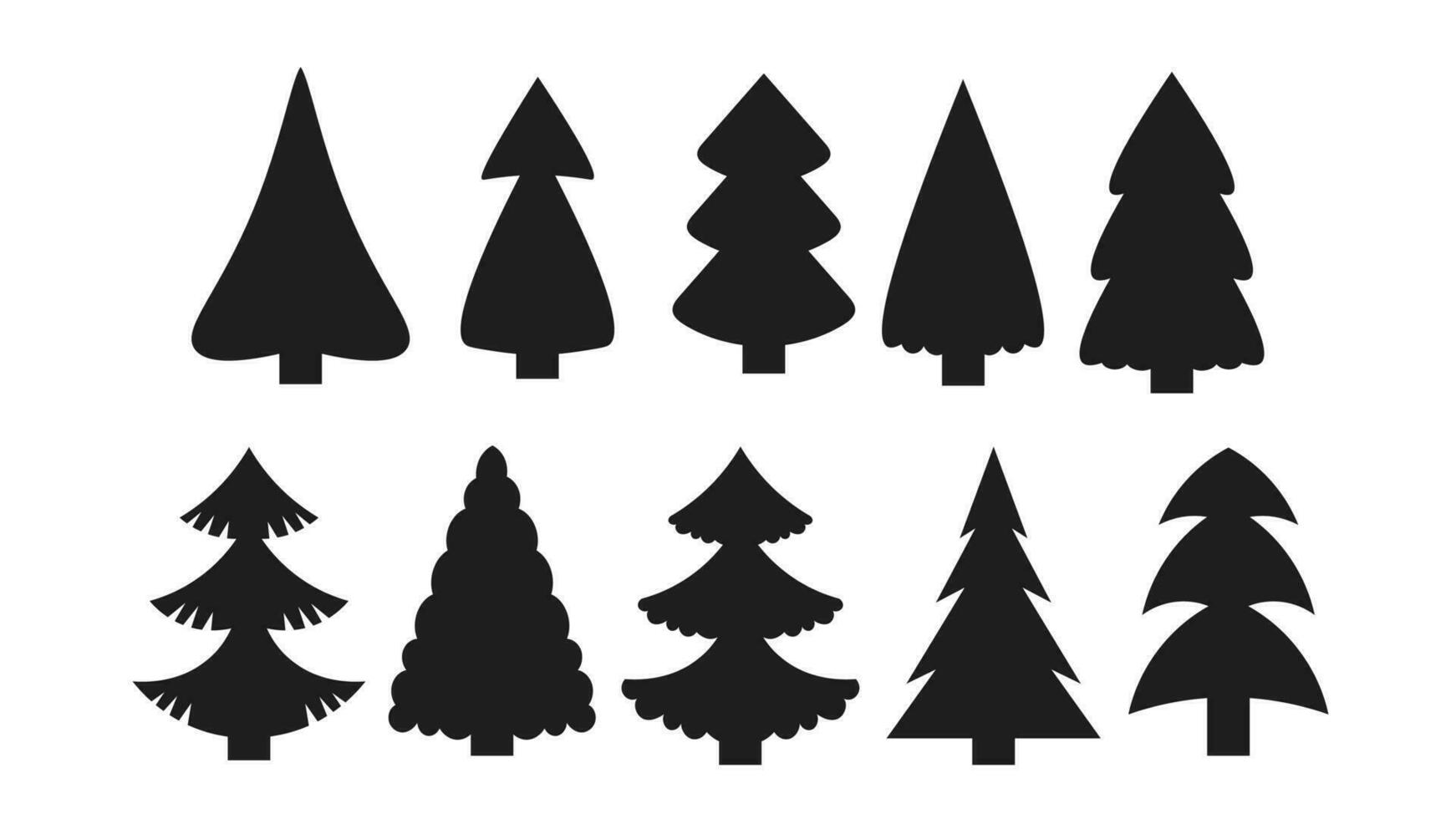 Kerstmis boom silhouet vorm reeks vector