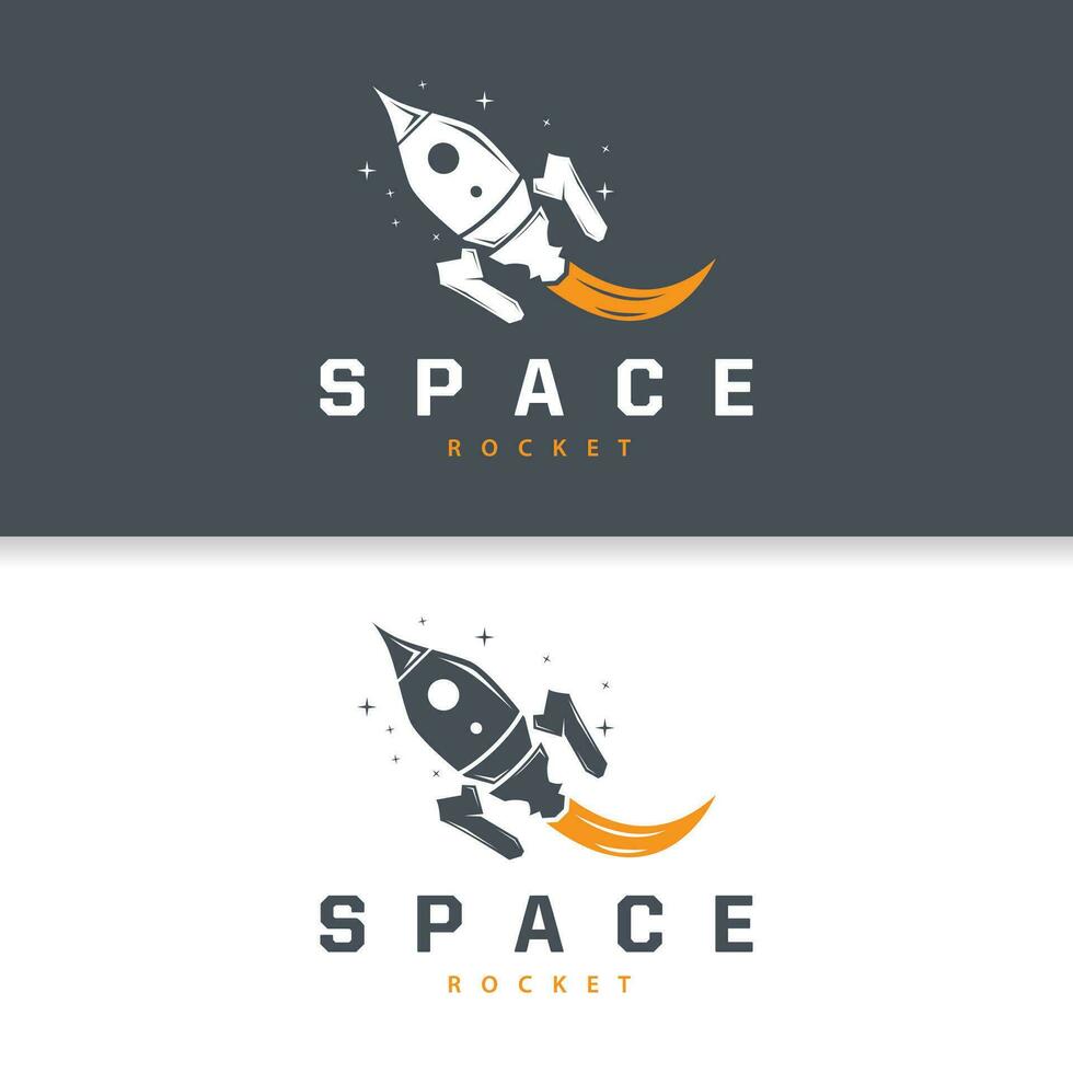 ruimte raket logo ontwerp, ruimte voertuig technologie vector, gemakkelijk sjabloon modern illustratie vector