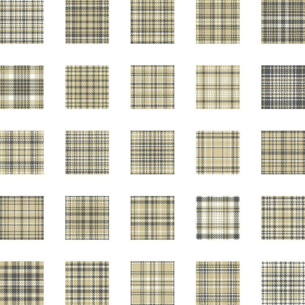 plaid vector naadloos patroon gouden kleur. reeks vakantie achtergrond goud en grijs kleding stof textuur.