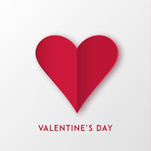 Papier gesneden liefde hart voor Valentijnsdag of een andere liefde uitnodigingskaarten. Vector