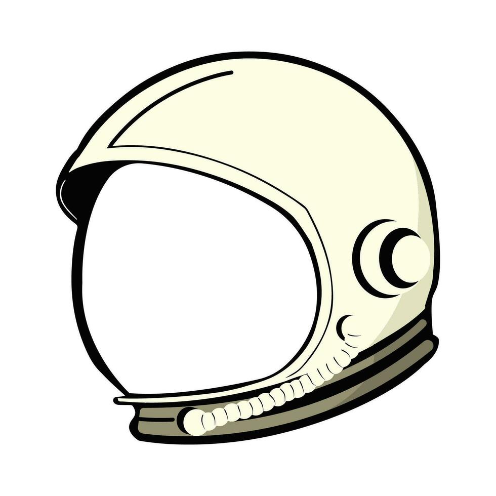 astronaut ruimte helm vlak tekenfilm vector
