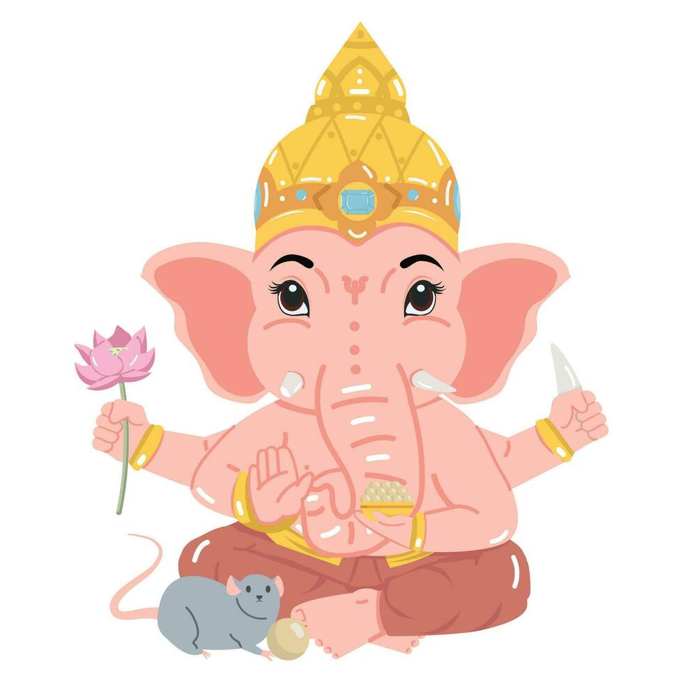 heer ganesha olifant met Rat vector