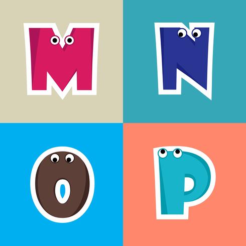 Alfabet Cartoon lettertype voor kinderen vector