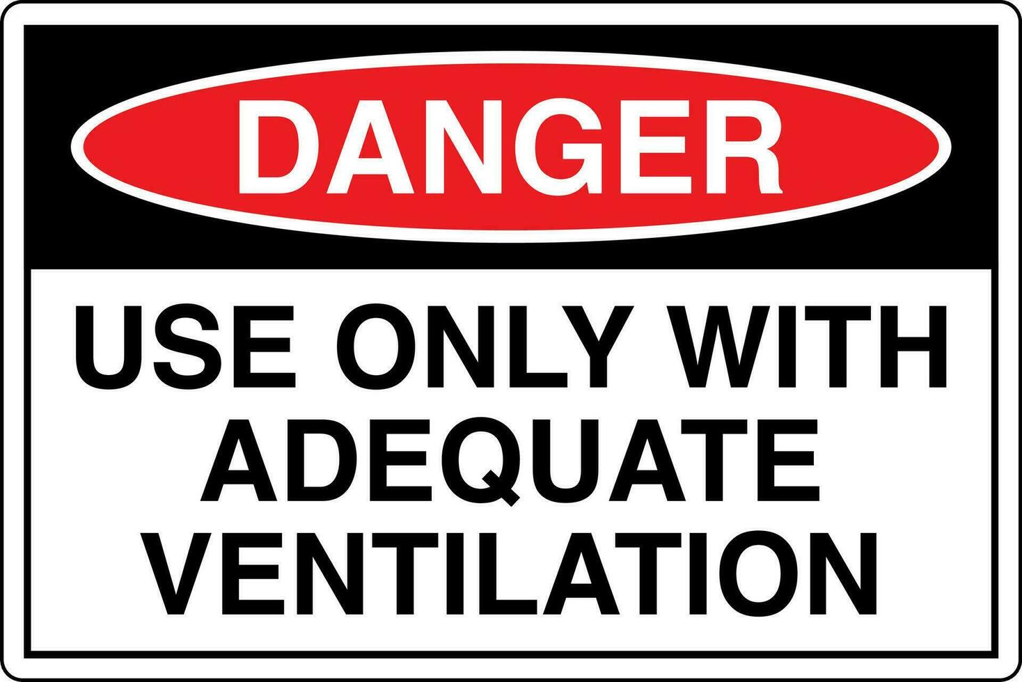osha veiligheid tekens markering etiket normen Gevaar waarschuwing voorzichtigheid merk op gebruik enkel en alleen met adequaat ventilatie vector
