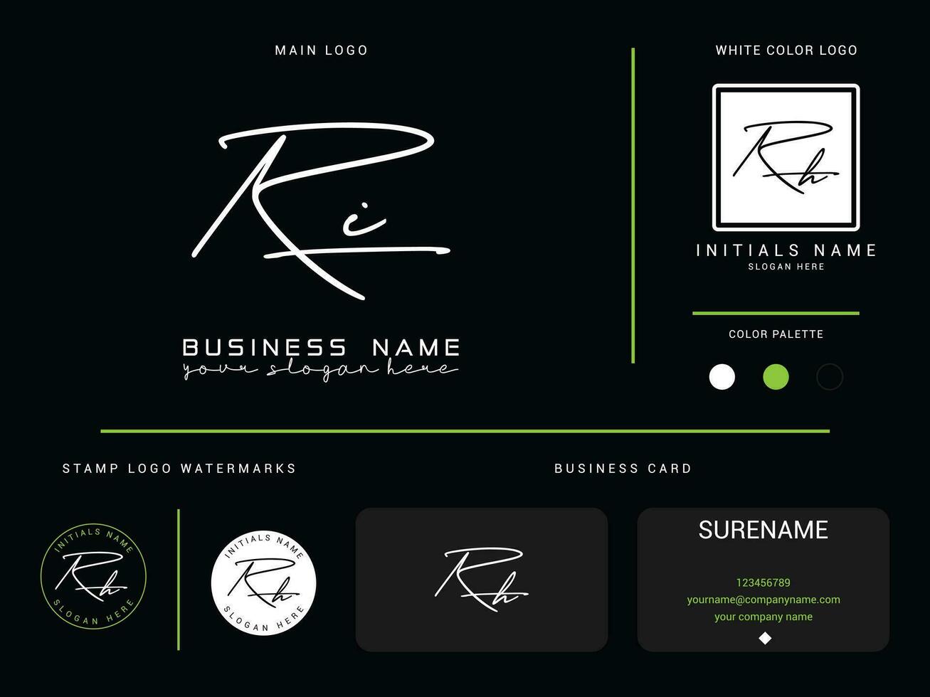 luxe ri logo icoon vector, minimalistische ri handtekening logo brief en branding ontwerp vector