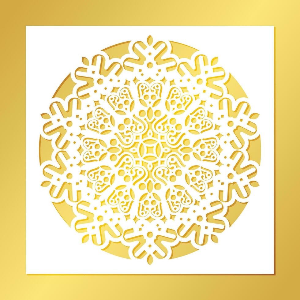 mandala decoratief papier besnoeiing lijn vector