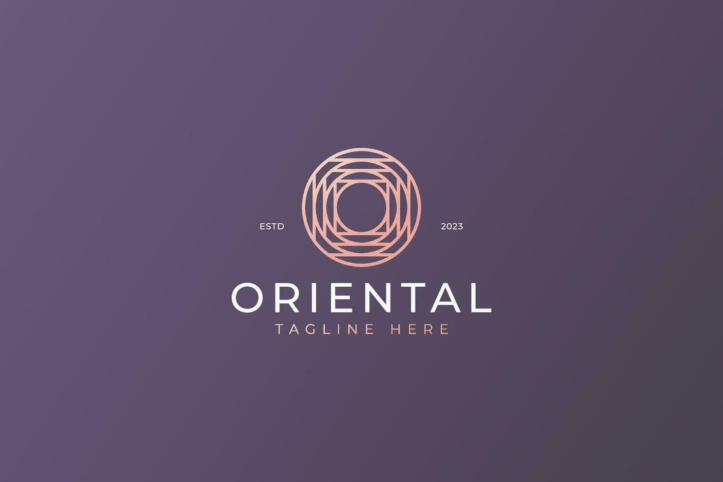 logo brief O cirkel ornament vorm meetkundig oude minimalistische gemakkelijk origineel oosters symbool stedelijk legende mythe etnisch vector