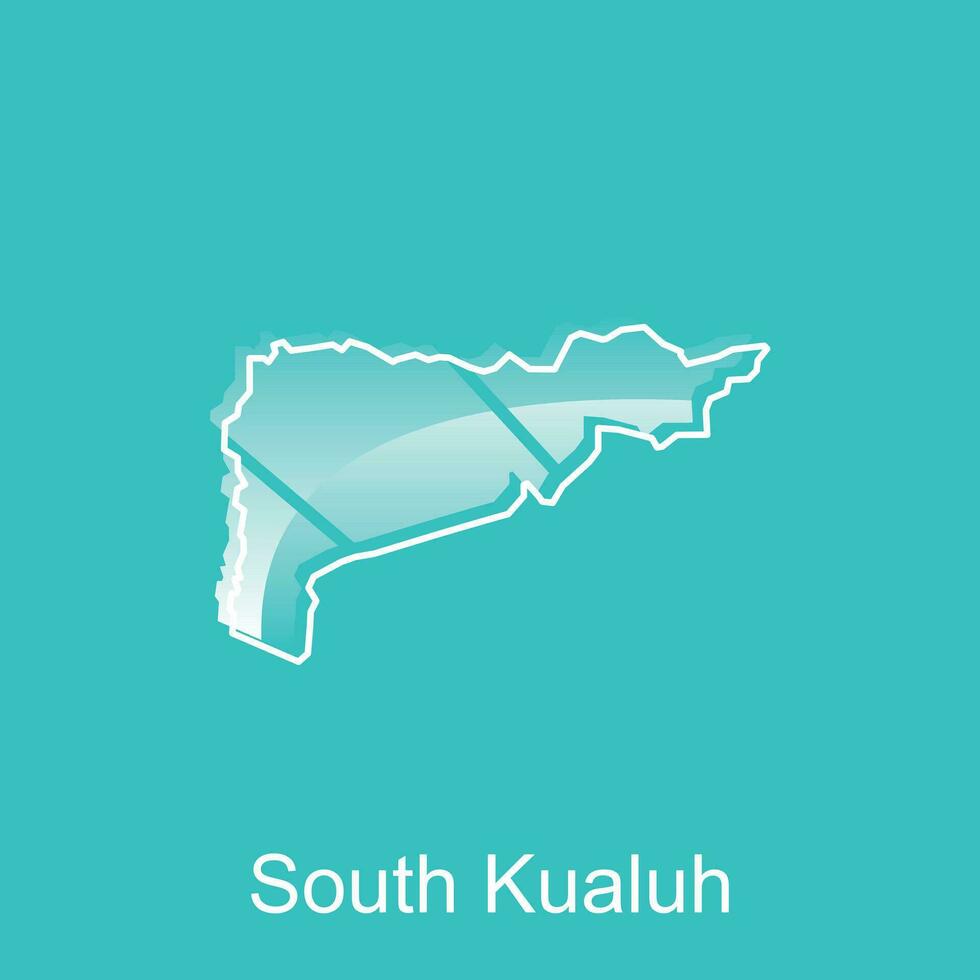 kaart stad van zuiden Kualuh. vector kaart van noorden Sumatra provincie hoofdstad land kleurrijk ontwerp, illustratie ontwerp sjabloon Aan wit achtergrond