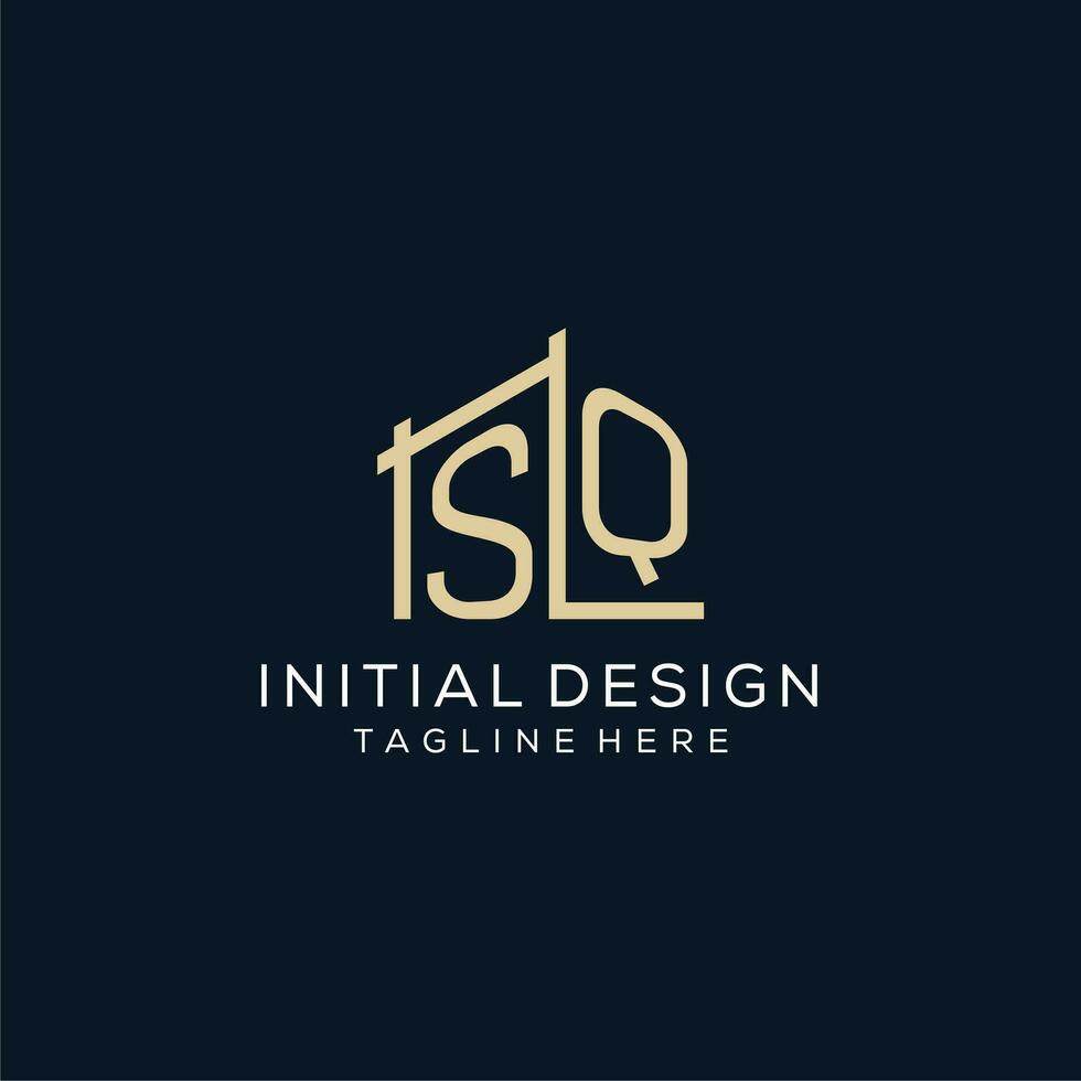 eerste sq logo, schoon en modern bouwkundig en bouw logo ontwerp vector
