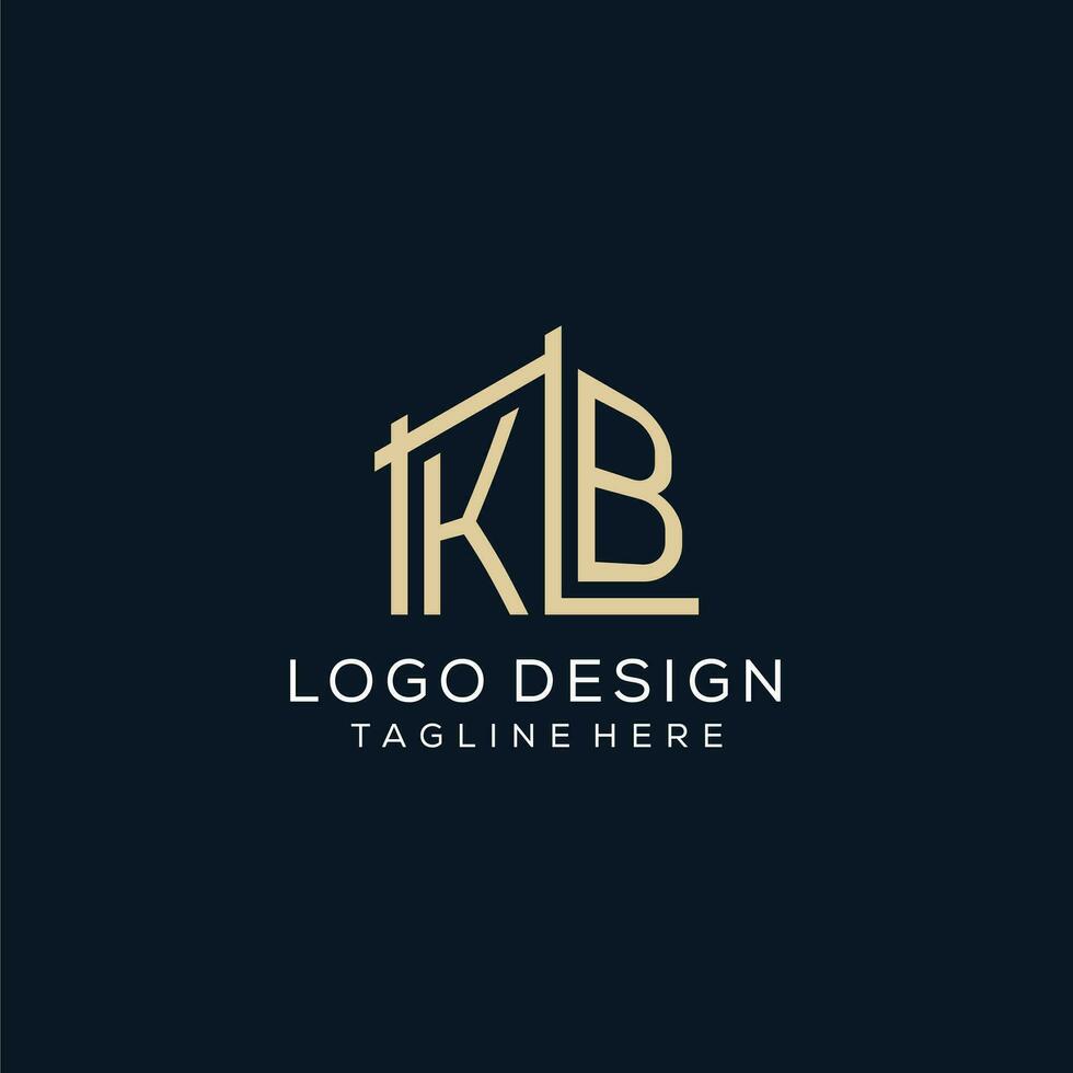 eerste kb logo, schoon en modern bouwkundig en bouw logo ontwerp vector