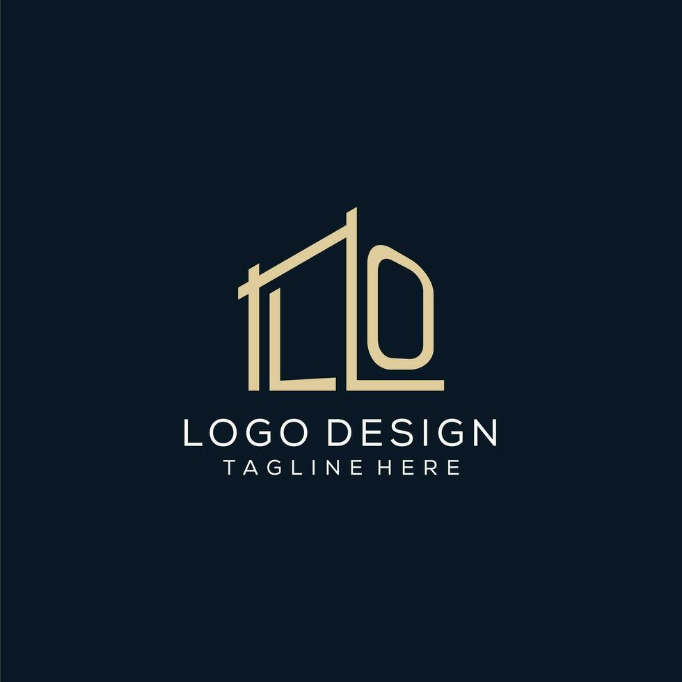 eerste zie logo, schoon en modern bouwkundig en bouw logo ontwerp vector