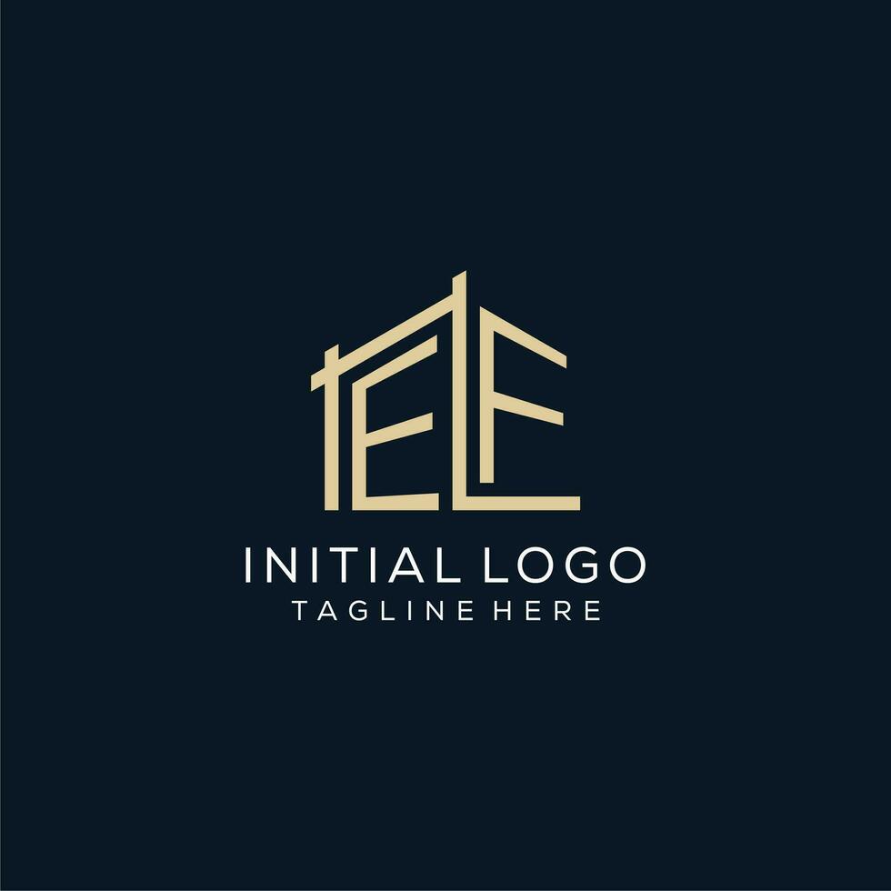 eerste ef logo, schoon en modern bouwkundig en bouw logo ontwerp vector