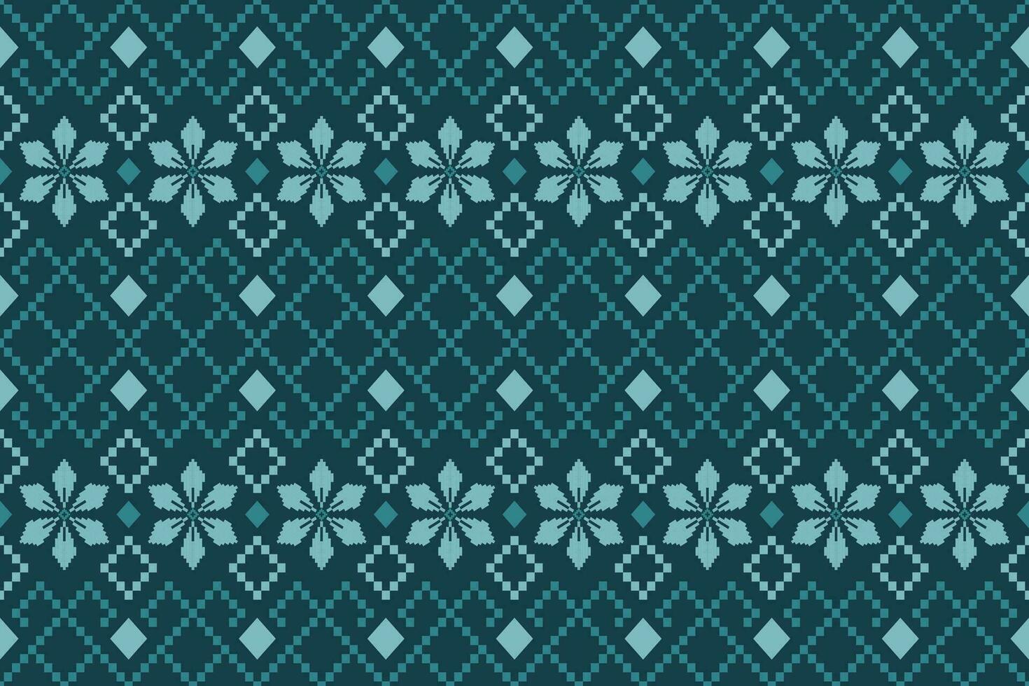 indigo marine blauw meetkundig traditioneel etnisch patroon ikat naadloos patroon grens abstract ontwerp voor kleding stof afdrukken kleding jurk tapijt gordijnen en sarong aztec Afrikaanse Indisch Indonesisch vector