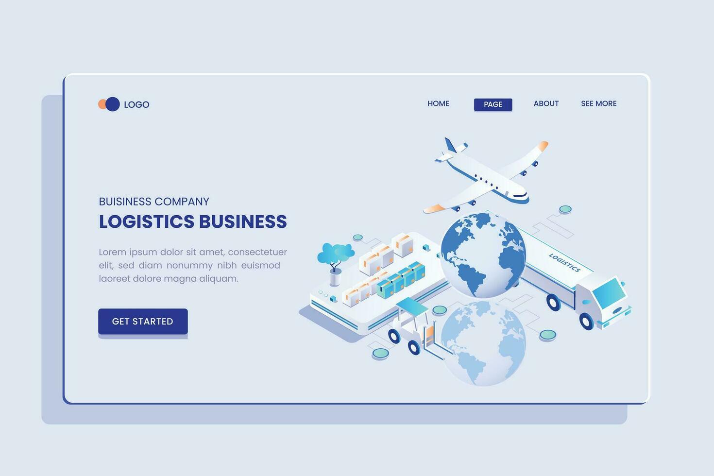 logistiek bedrijf isometrische vector concept