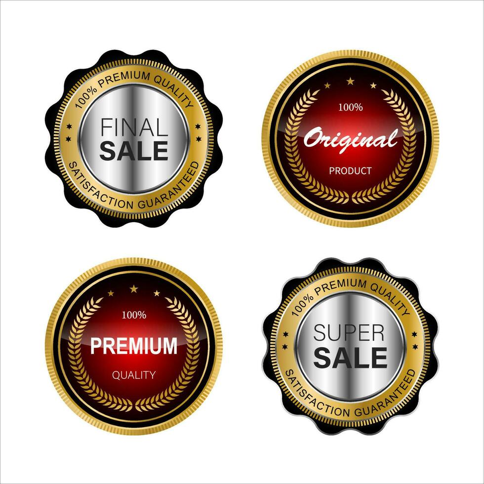 luxe premium gouden badges en labels vector