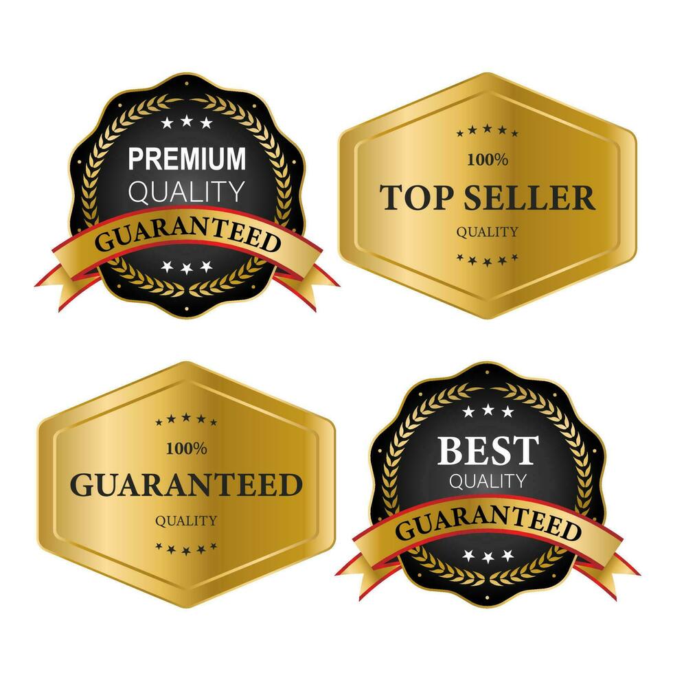 luxe premium gouden badges en labels vector