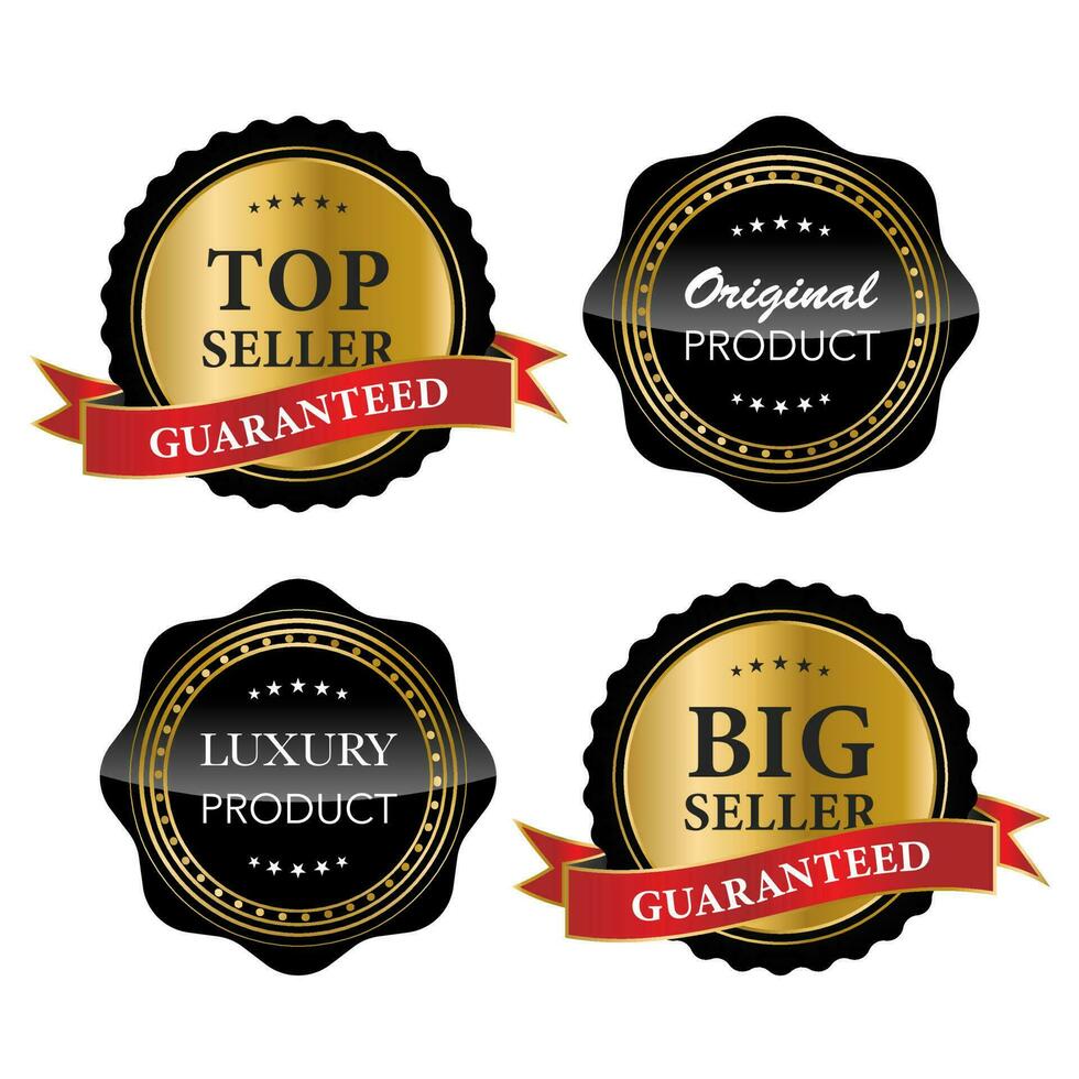 luxe premium gouden badges en labels vector