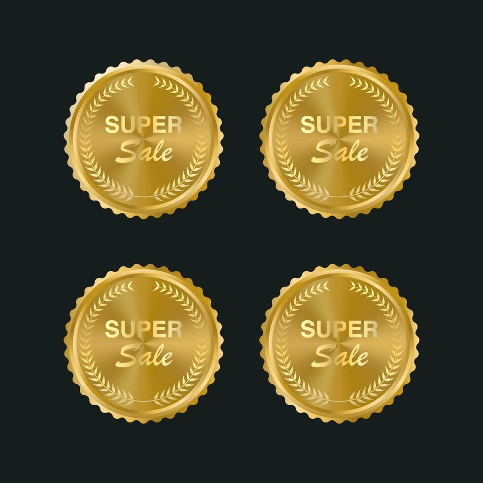 luxe gouden badges en labels premium kwaliteitsproduct vector