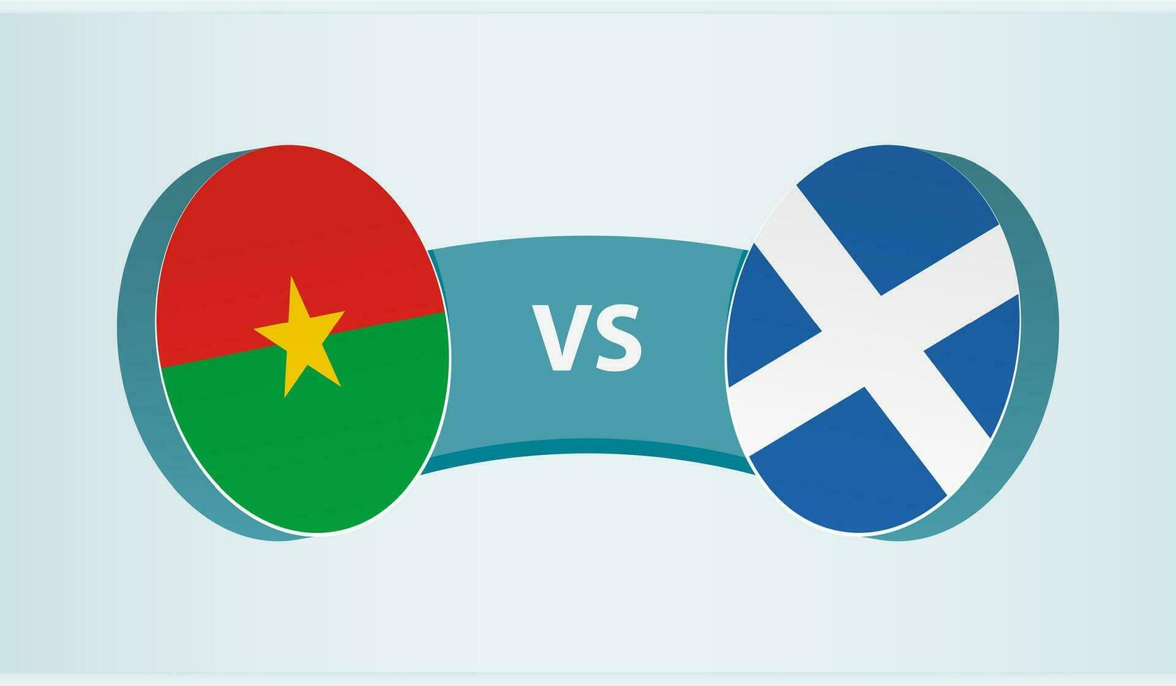 Burkina faso versus Schotland, team sport- wedstrijd concept. vector