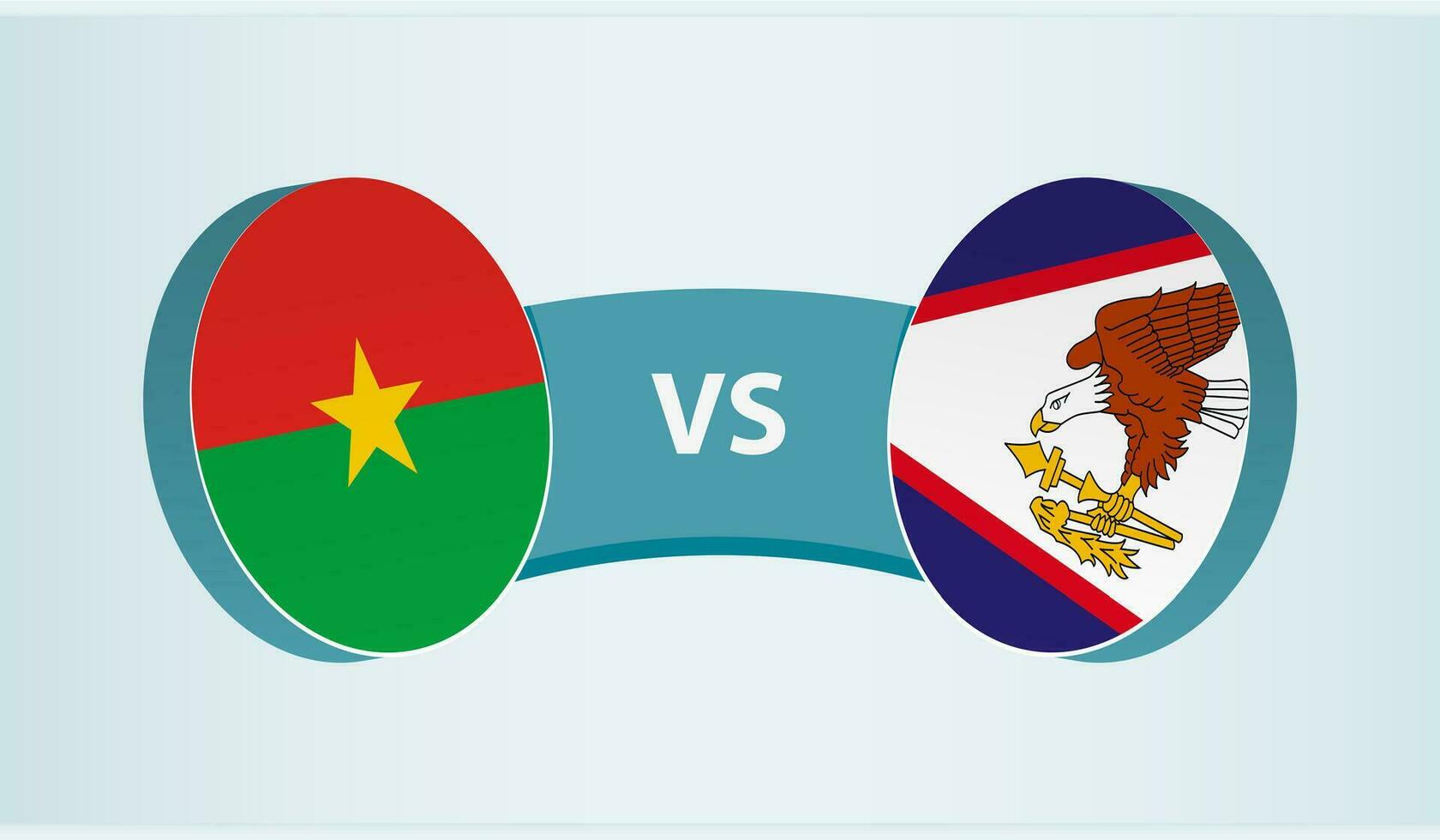 Burkina faso versus Amerikaans samoa, team sport- wedstrijd concept. vector