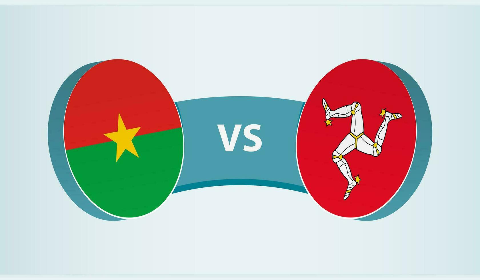 Burkina faso versus eiland van Mens, team sport- wedstrijd concept. vector